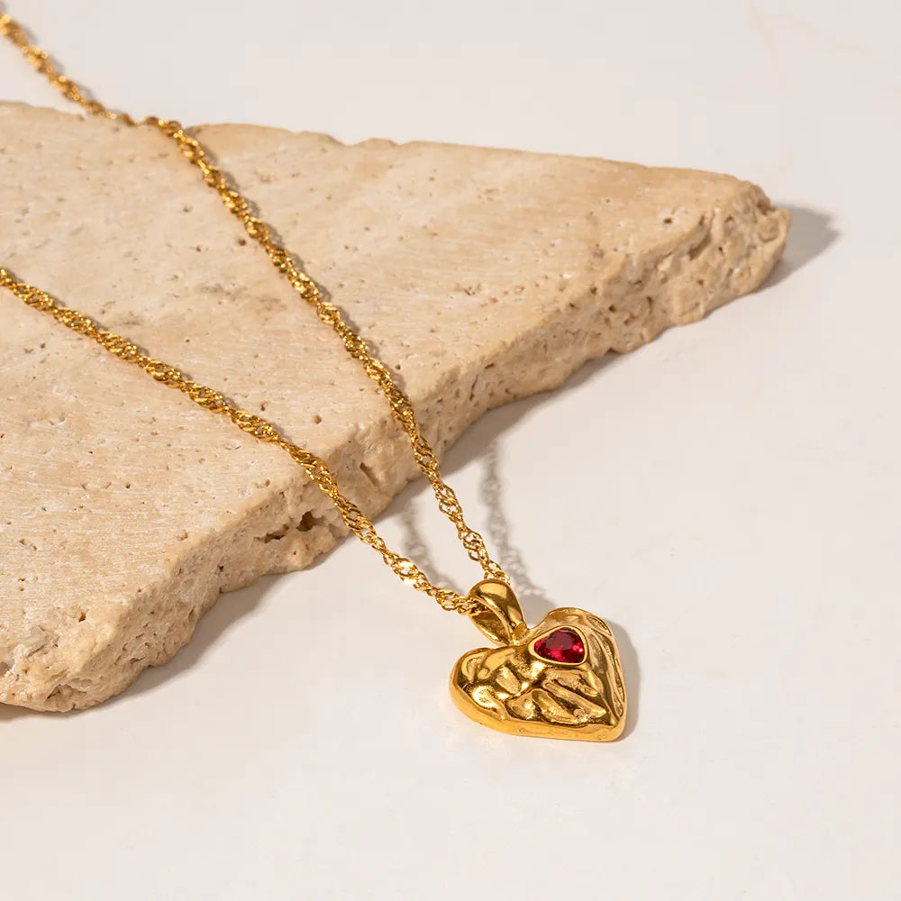 Gold Heart Pendant Necklace