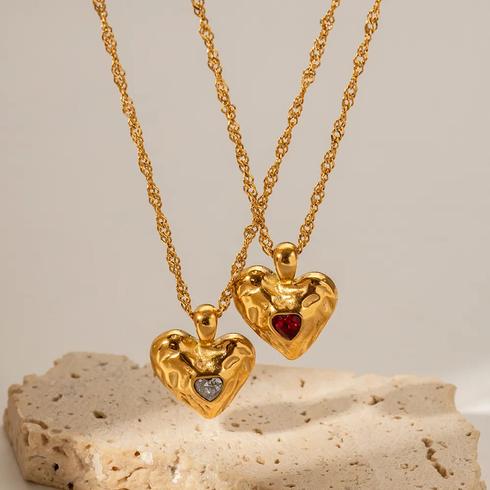 Gold Heart Pendant Necklace