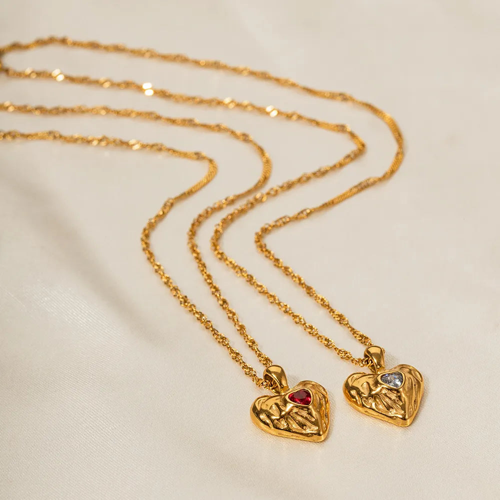 Gold Heart Pendant Necklace