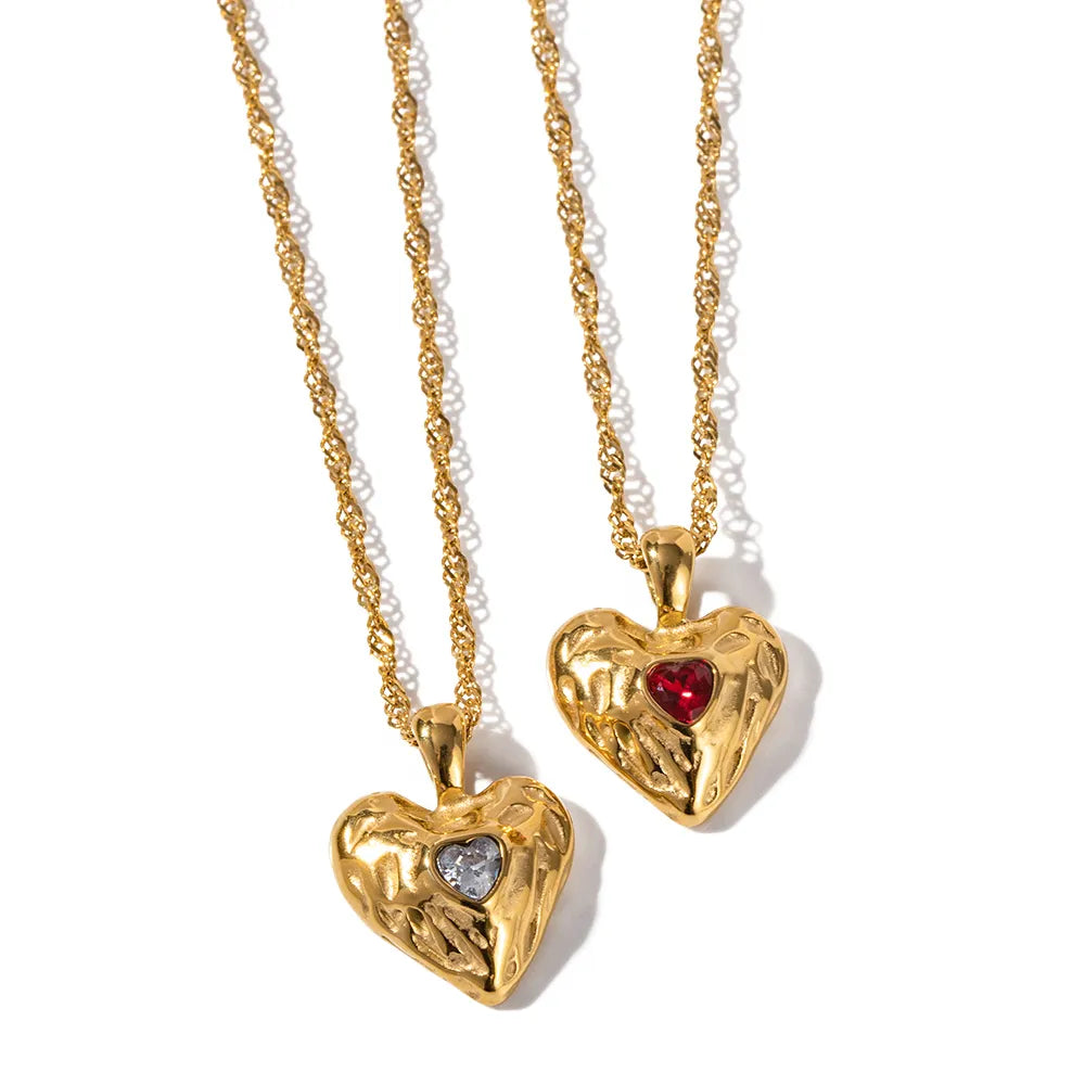 Gold Heart Pendant Necklace