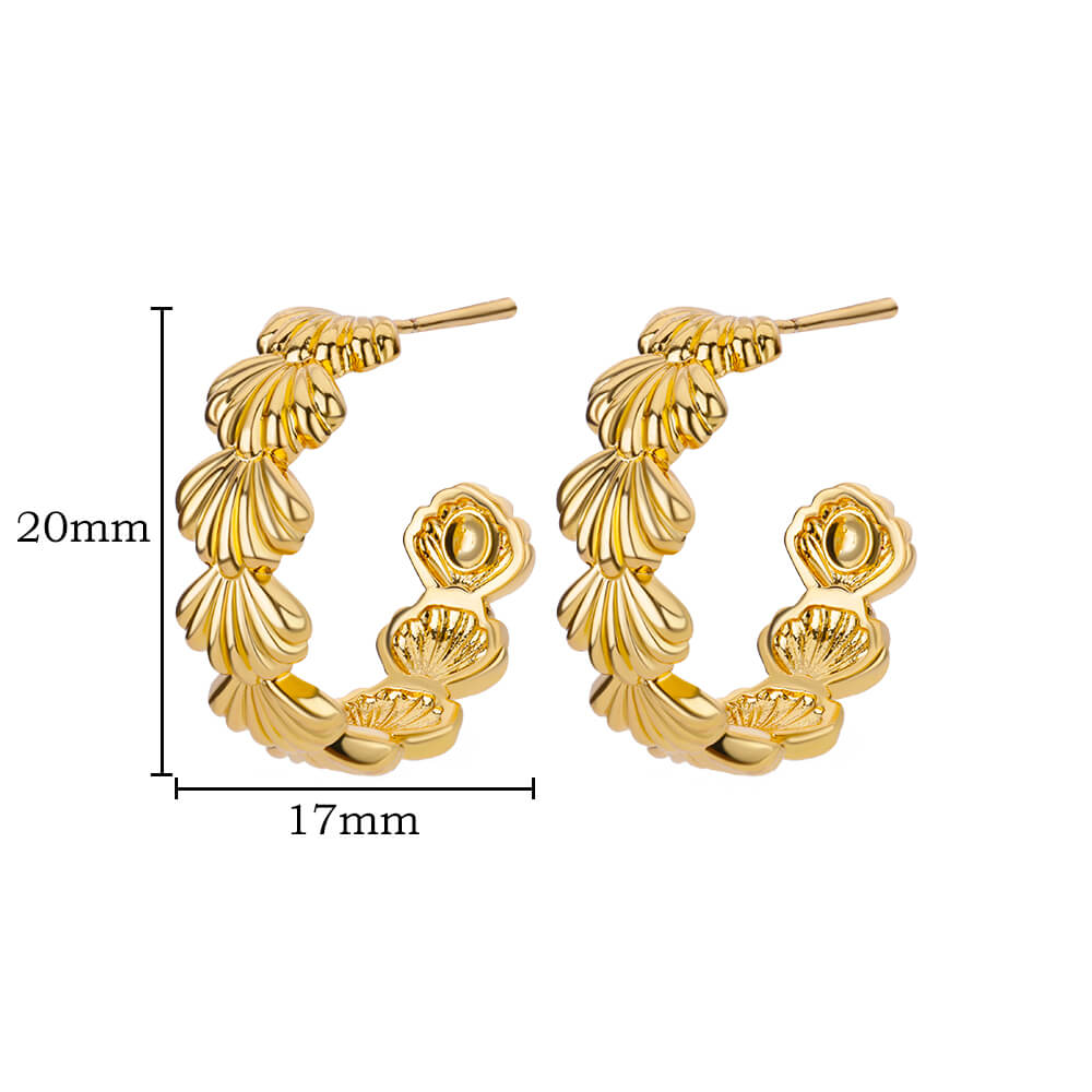 Gold Shell Hoops