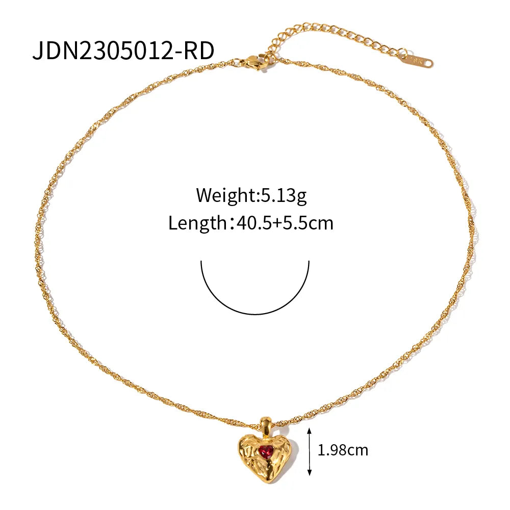 Gold Heart Pendant Necklace