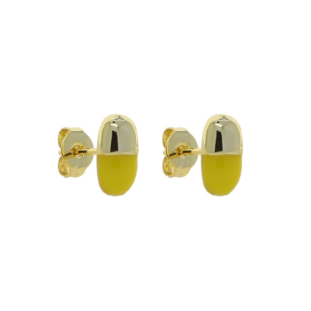 Neon Enamel Pill Stud Earring