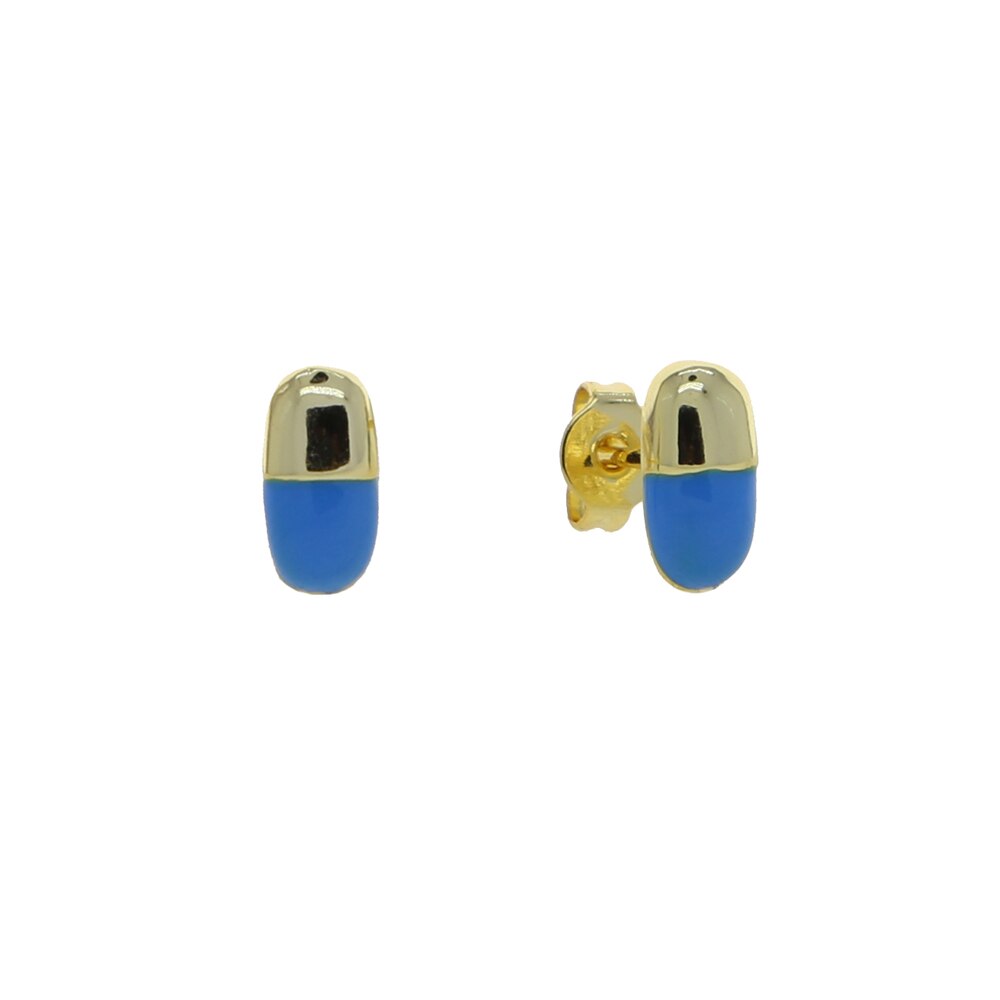 Neon Enamel Pill Stud Earring