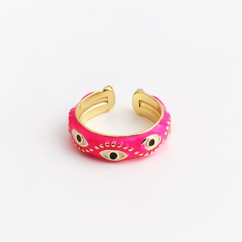 Enamel Evil Eye Stud Rings