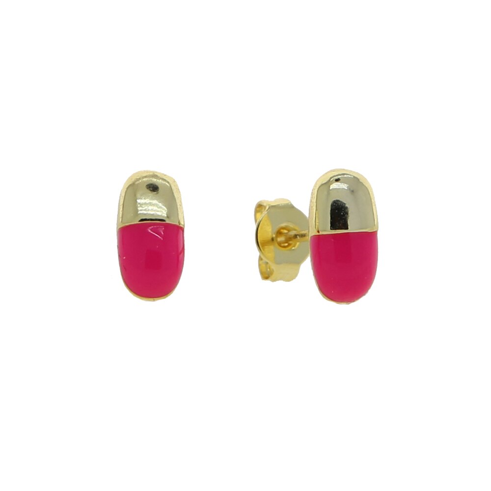 Neon Enamel Pill Stud Earring