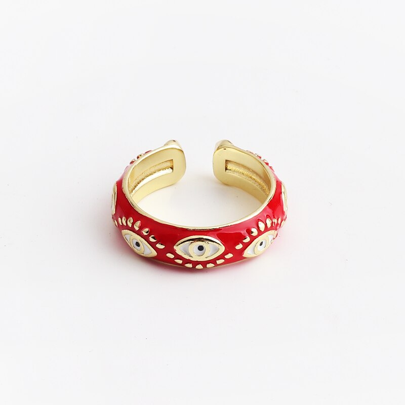 Enamel Evil Eye Stud Rings