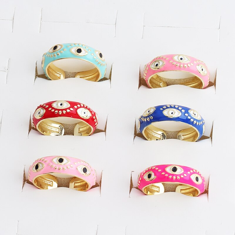 Enamel Evil Eye Stud Rings