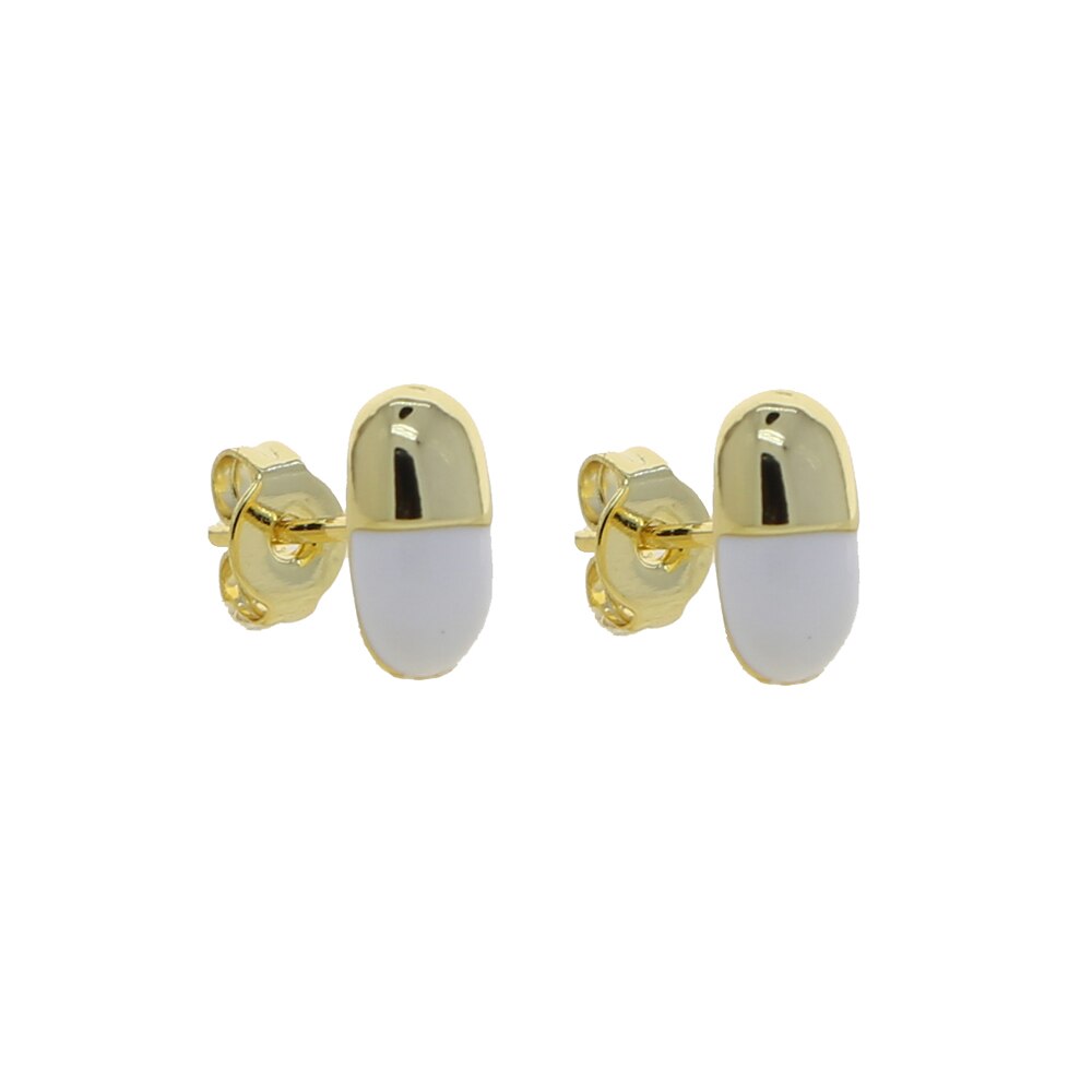 Neon Enamel Pill Stud Earring