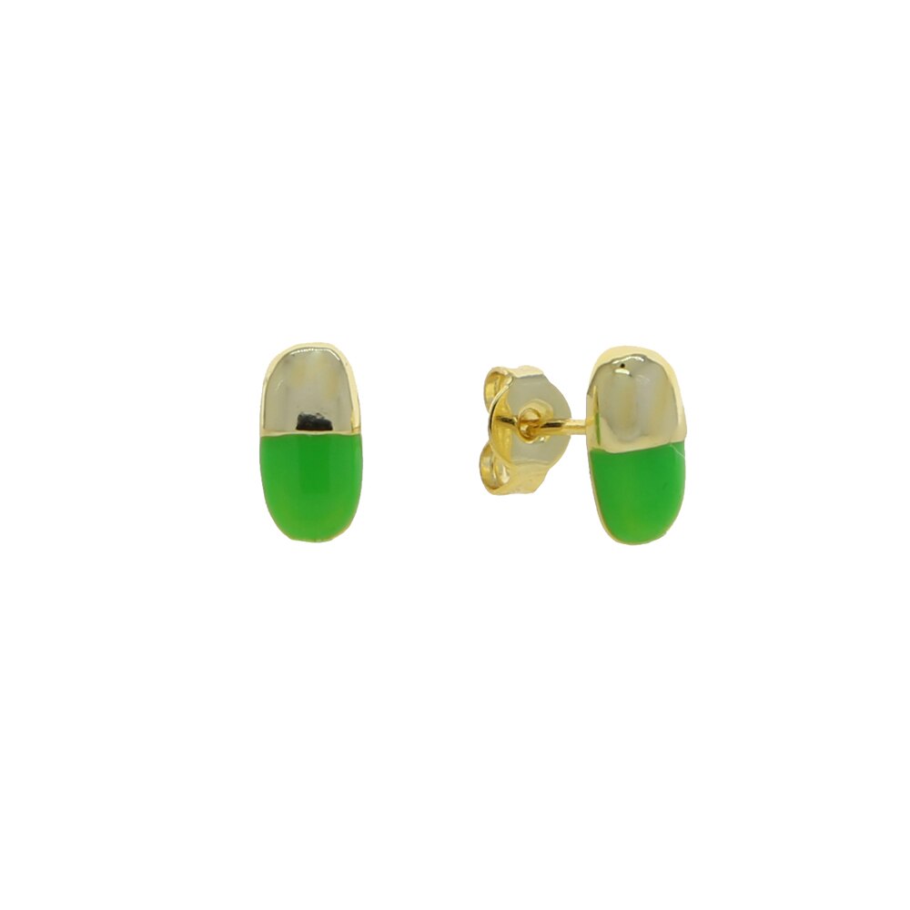 Neon Enamel Pill Stud Earring