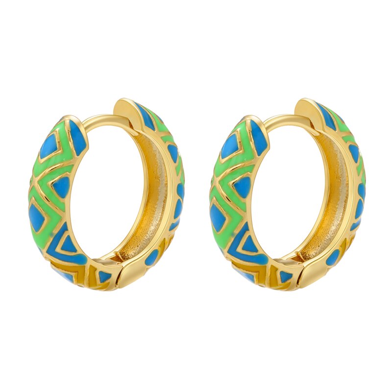 Geometric Huggie Hoop Earrings