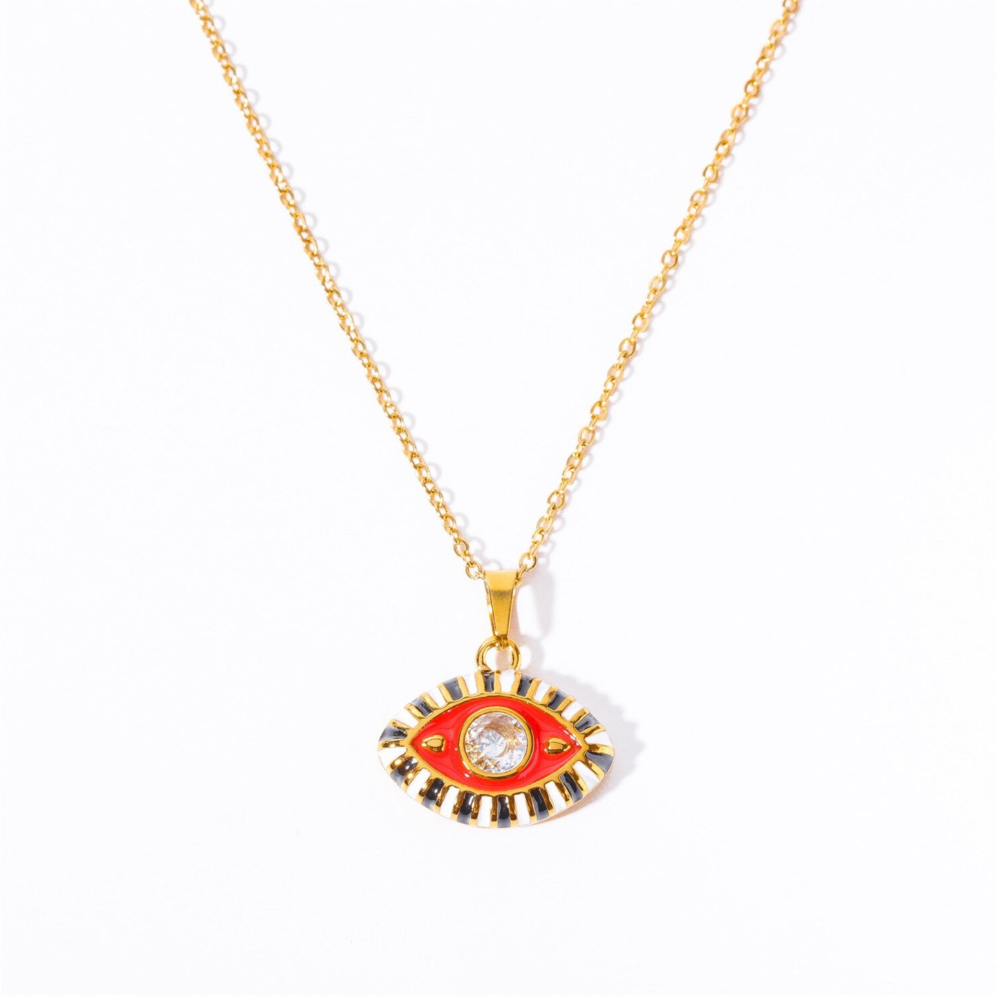 Colourful Zircon Evil Eye Necklace