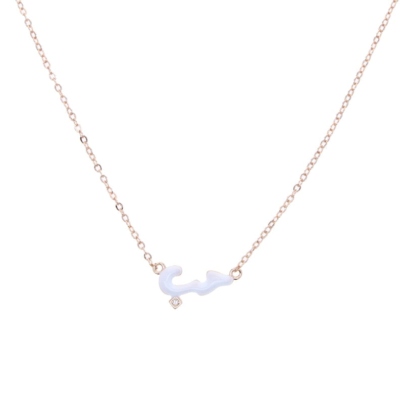 Micro Pastel Enamel Arabic 'Love' Necklace