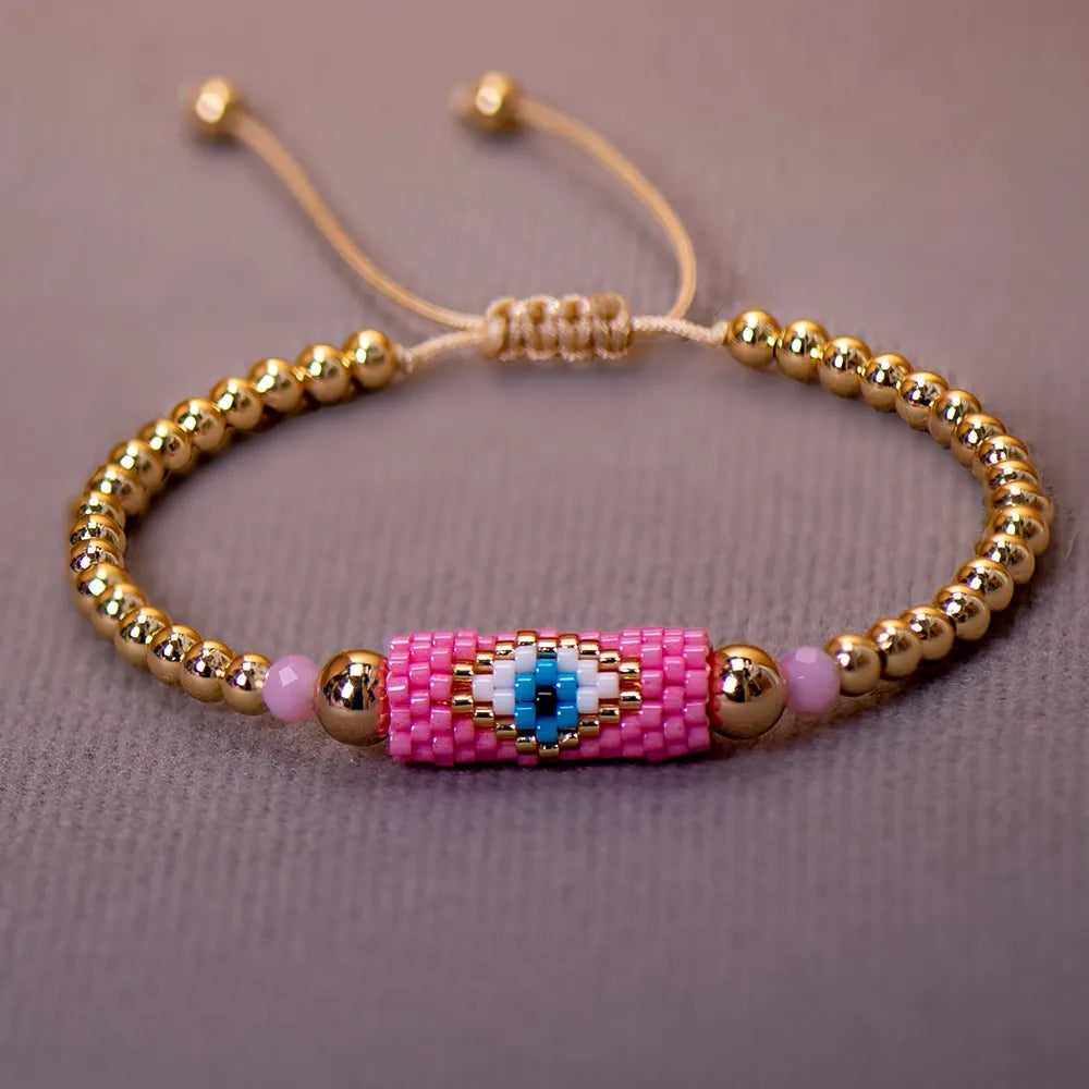 Boho Beaded String Evil Eye Bracelet