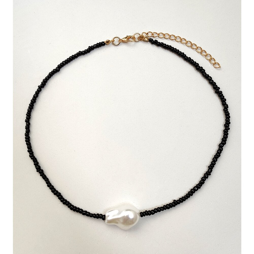 Boho Faux Pearl Choker