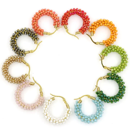 Beaded Hoop Earrings