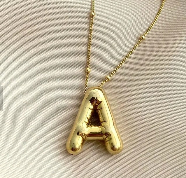Bubble Letter Necklace Balloon Initial Necklaces for Women Girls Dainty  Alphabet Pendant 14K Gold Plated Puffy Name Personalized Jewelry Gift (S) :  Amazon.co.uk: Fashion