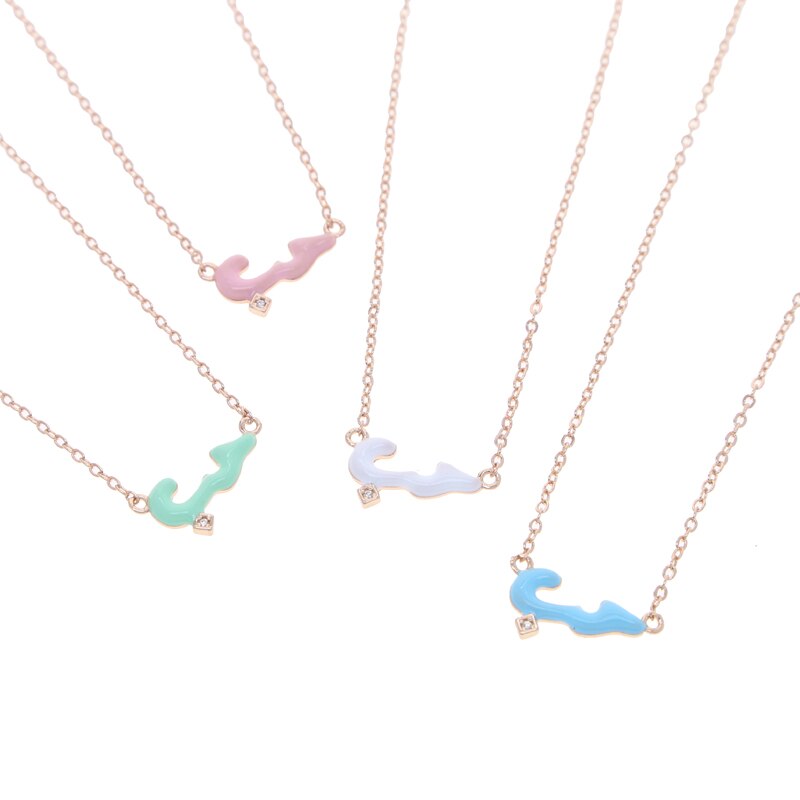 Micro Pastel Enamel Arabic 'Love' Necklace