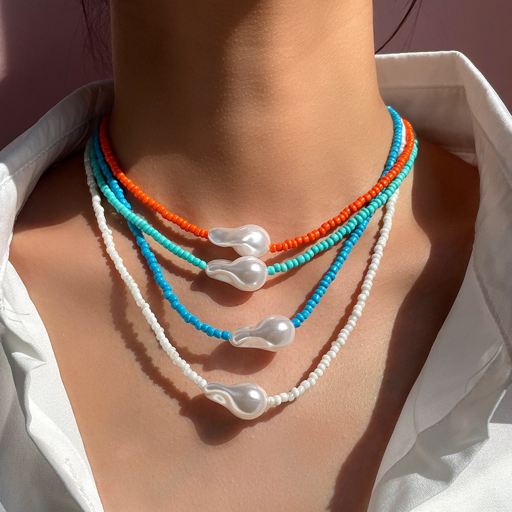 Boho Faux Pearl Choker