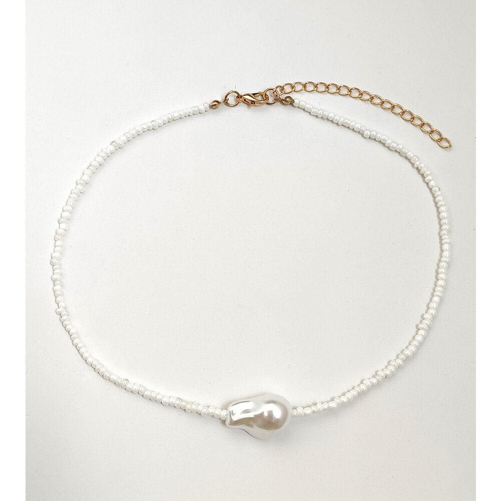 Boho Faux Pearl Choker