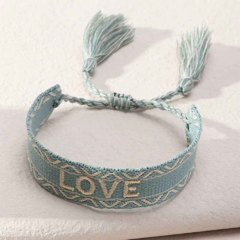 Bohemia Embroidery Woven Tassel Bracelet