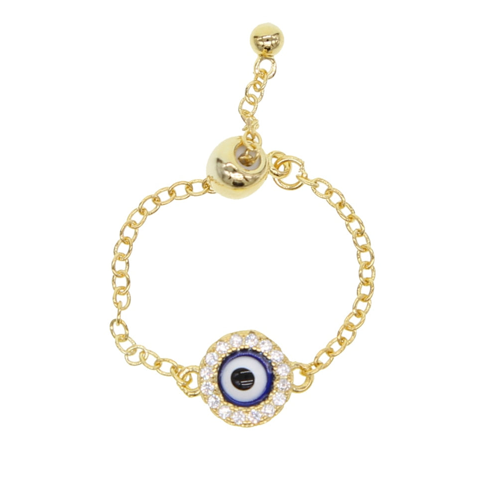 Evil Eye Chain Ring