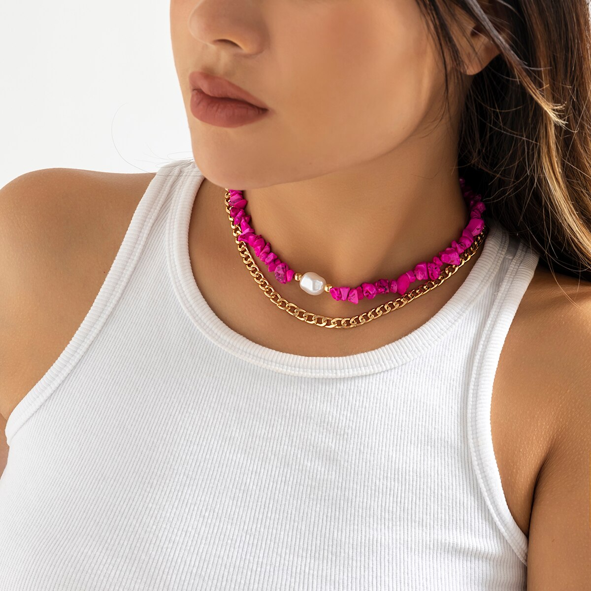 Boho Beaded Chain Choker