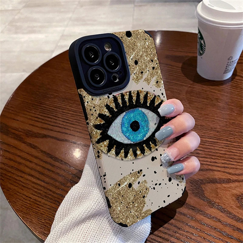 Evil Eye Sparkle Silicone Phone Case