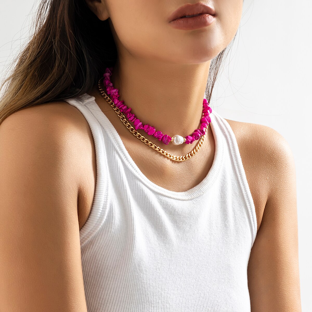 Boho Beaded Chain Choker