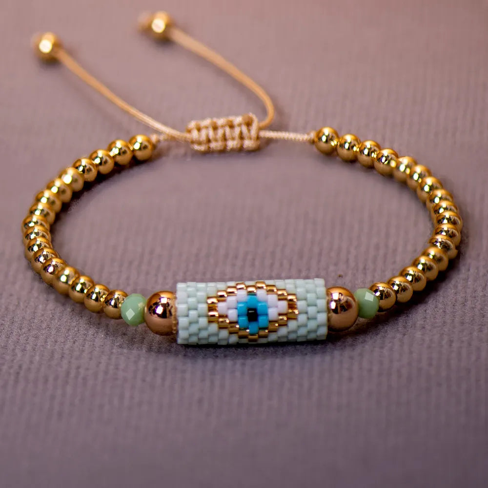 Boho Beaded String Evil Eye Bracelet