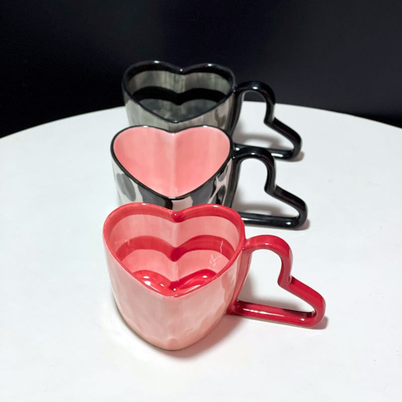 Ceramic Heart Shaped Mugs