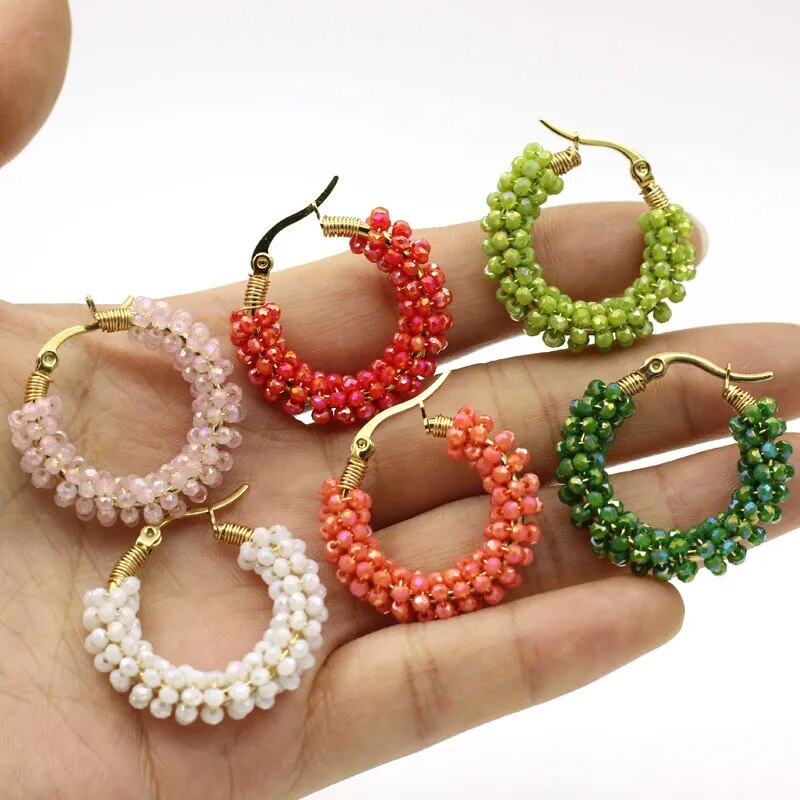 Beaded Hoop Earrings