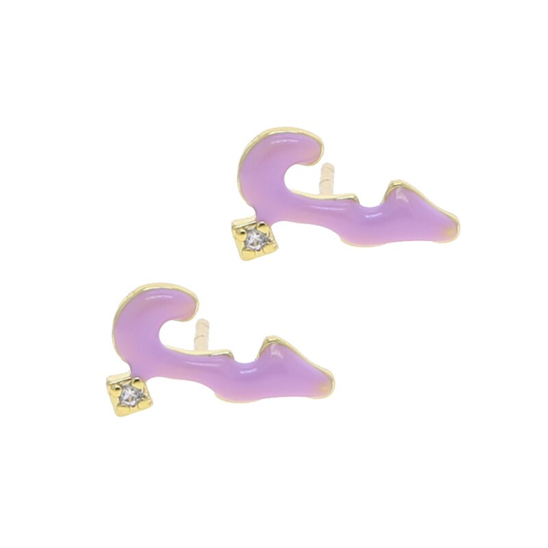 Pastel Enamel Arabic Love Studs