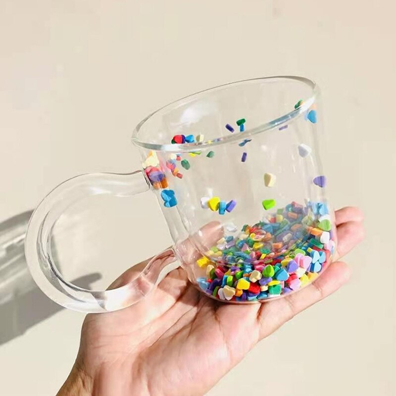 Double Layer Heart Confetti Mug