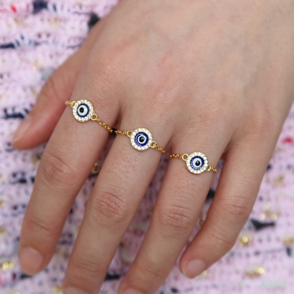 Evil Eye Chain Ring