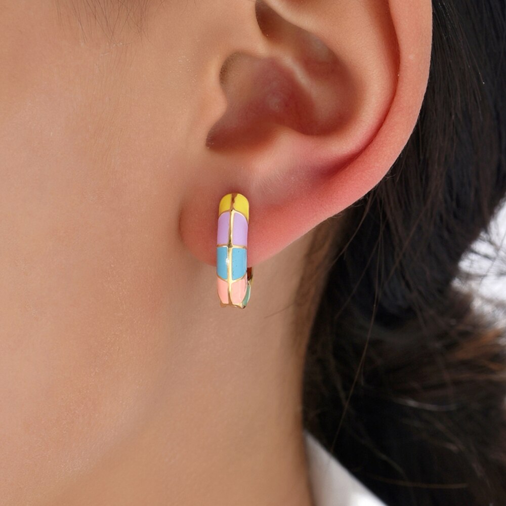 Pastel Multicoloured Hoop Earring