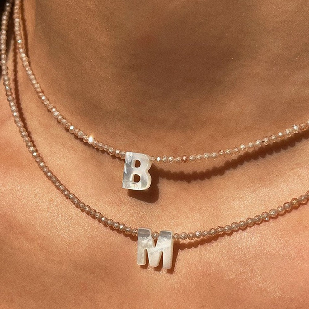 Crystal Initial Necklace