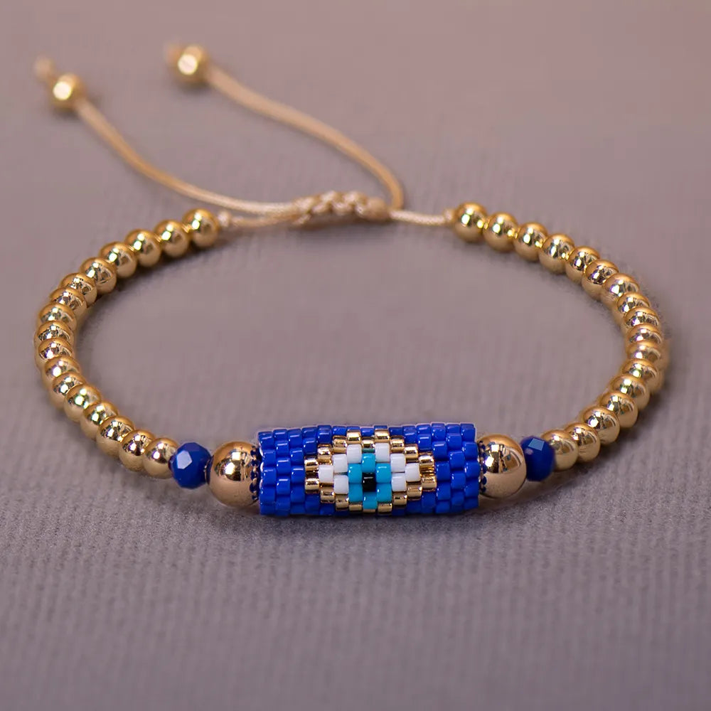 Boho Beaded String Evil Eye Bracelet