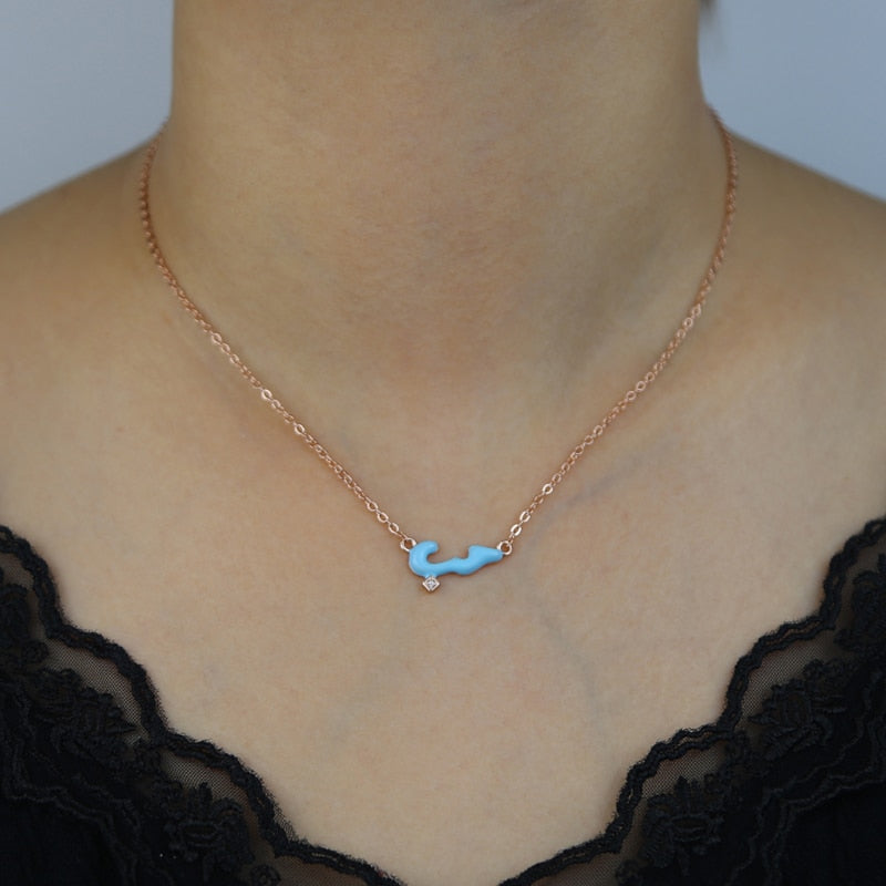 Micro Pastel Enamel Arabic 'Love' Necklace