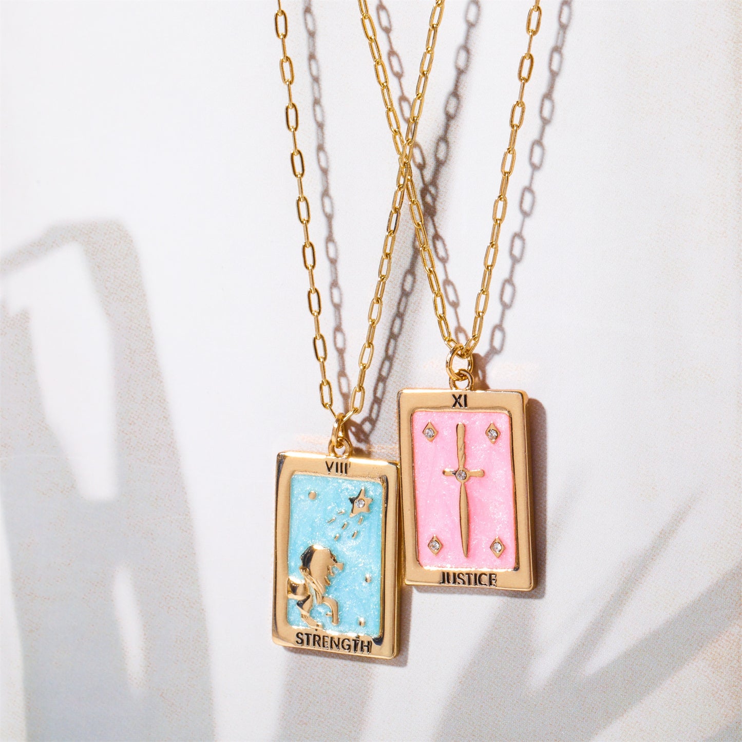 Vintage Pastel Tarot Pendant Necklace