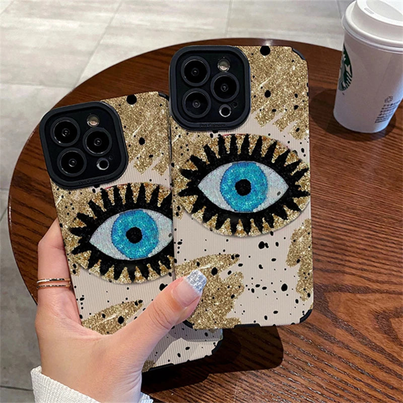 Evil Eye Sparkle Silicone Phone Case