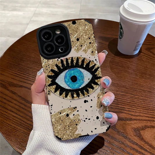 Evil Eye Sparkle Silicone Phone Case
