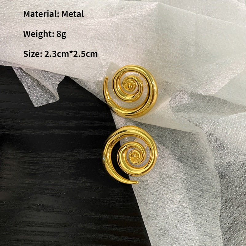 Geometric Spiral Stud Earrings