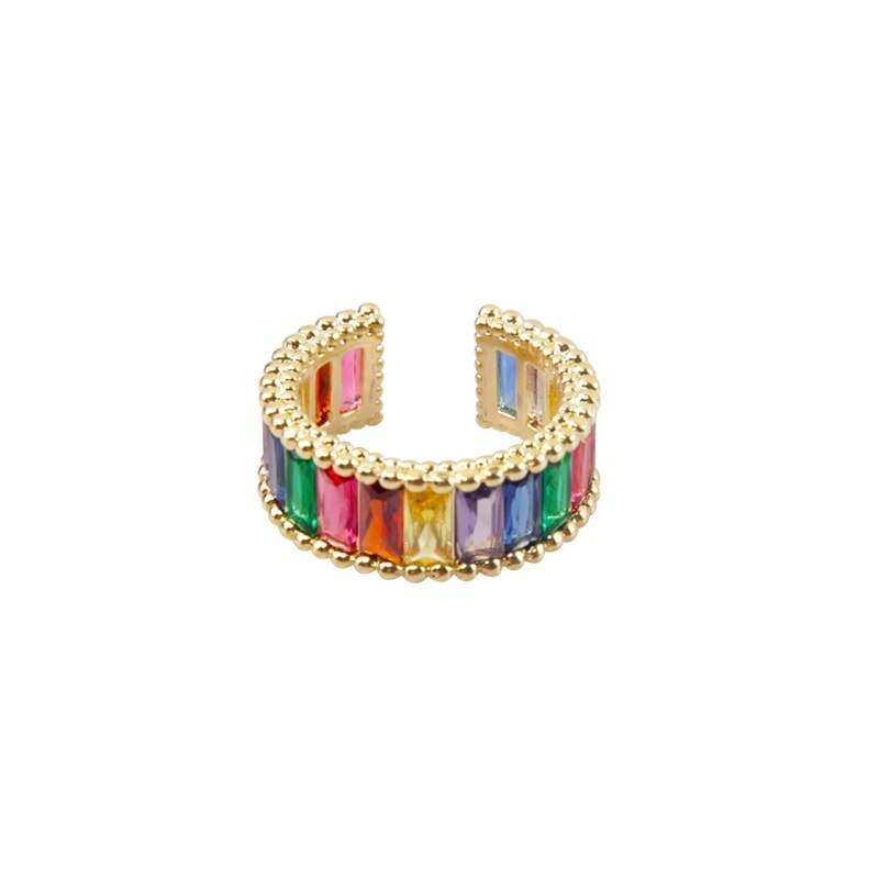 Rainbow Zircon Adjustable Ring