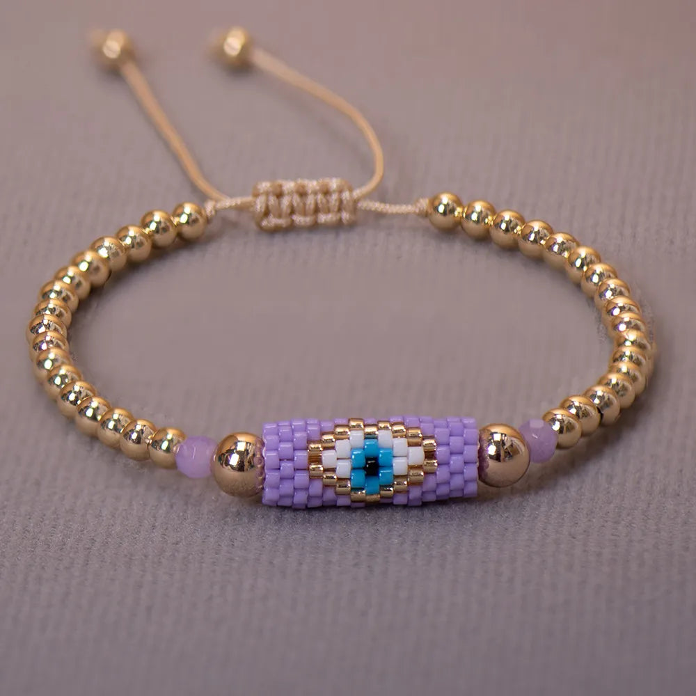 Boho Beaded String Evil Eye Bracelet