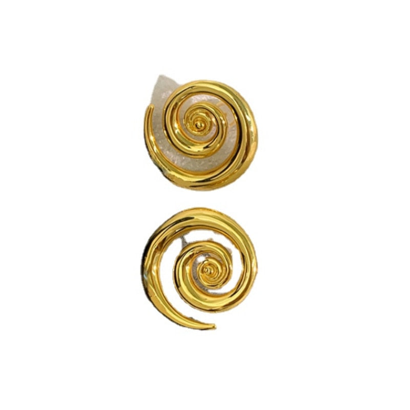 Geometric Spiral Stud Earrings