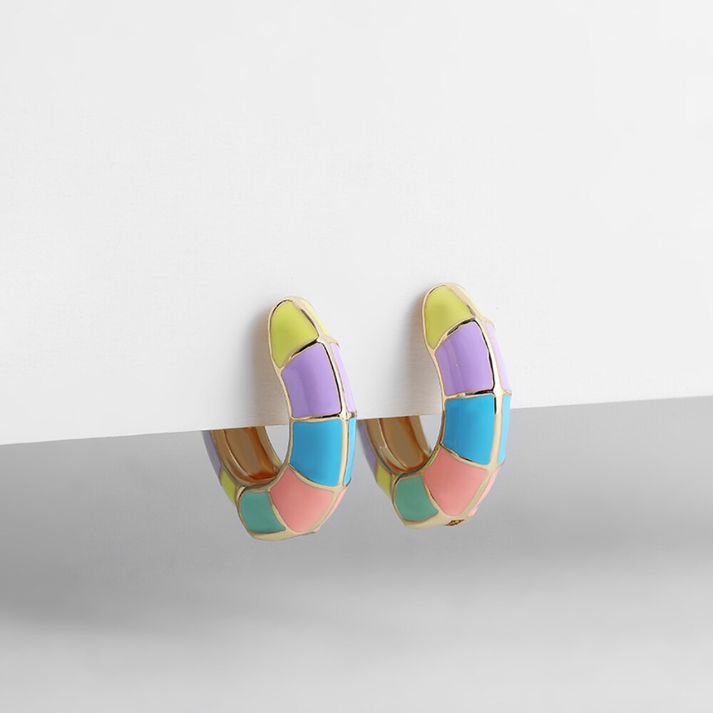 Pastel Multicoloured Hoop Earring