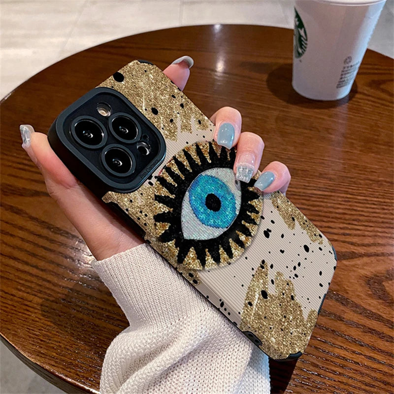 Evil Eye Sparkle Silicone Phone Case