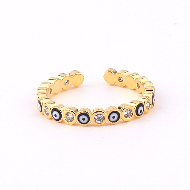 Evil Eye Zircon & Enamel Micro Ring