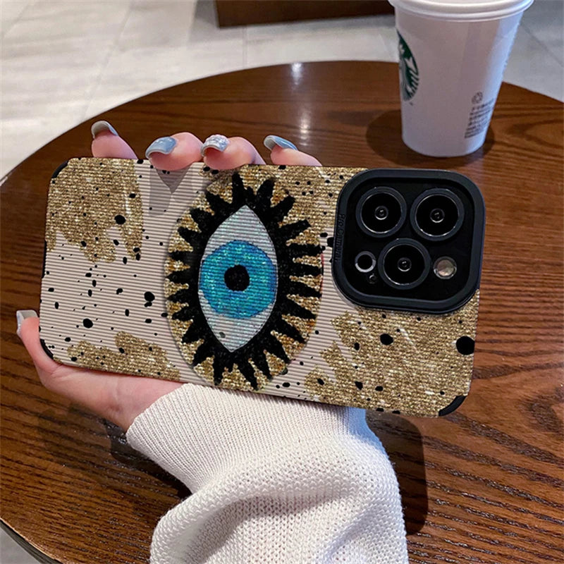 Evil Eye Sparkle Silicone Phone Case